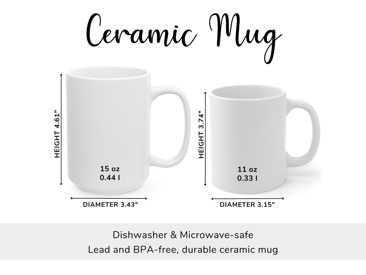 PUNCH FEAR IN THE FACE (and break its nose) | 15 oz. White Ceramic Mug (Rae Dunn Inspired)