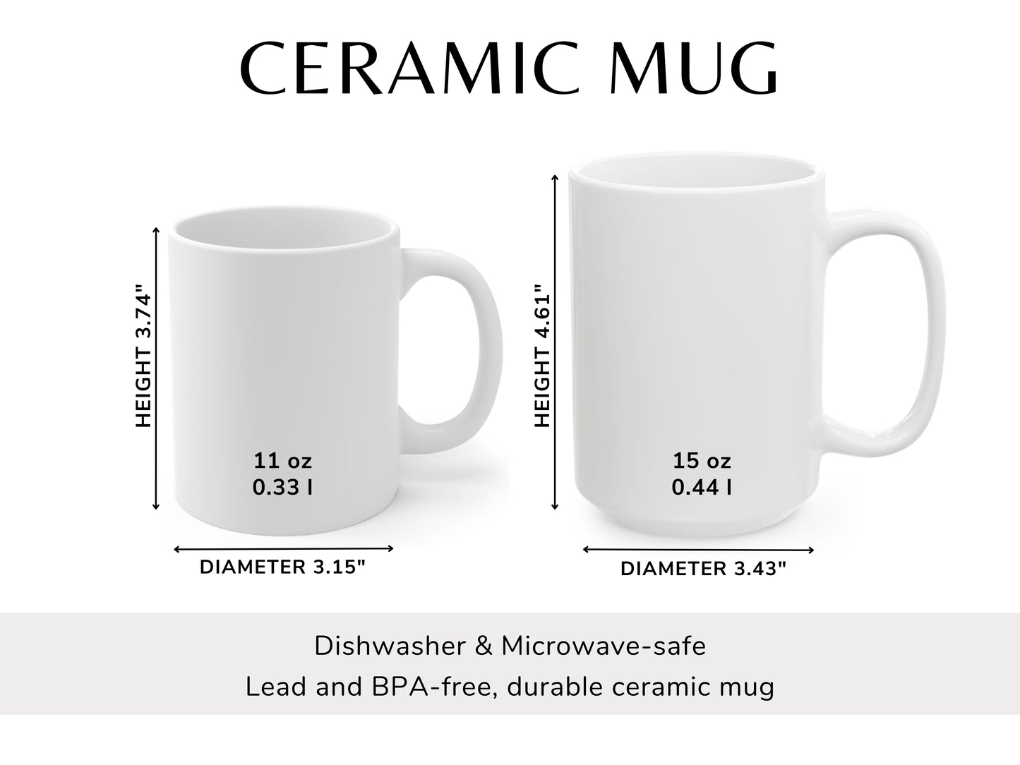 Create The Content | 15 oz White Ceramic Coffee Mug (Rae Dunn Inspired)